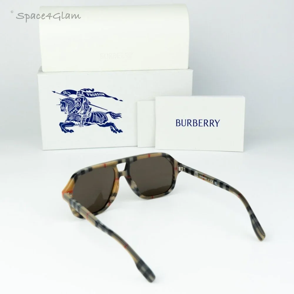 Burberry Boys Sunglasses Vintage Check Brown Pilot JB4340 377873 NEW AUTHENTIC
